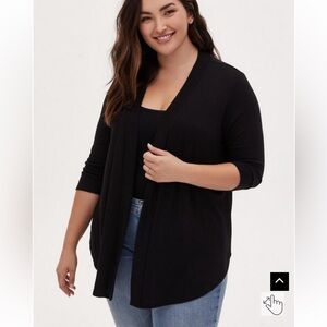 Torrid  lack Open Front Cardigan 3x